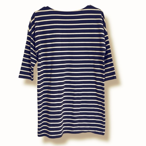 BODEN BRETON STRIPE COTTON BLUE WHITE SHIFT DRESS SZ 8 8R - Picture 4 of 4